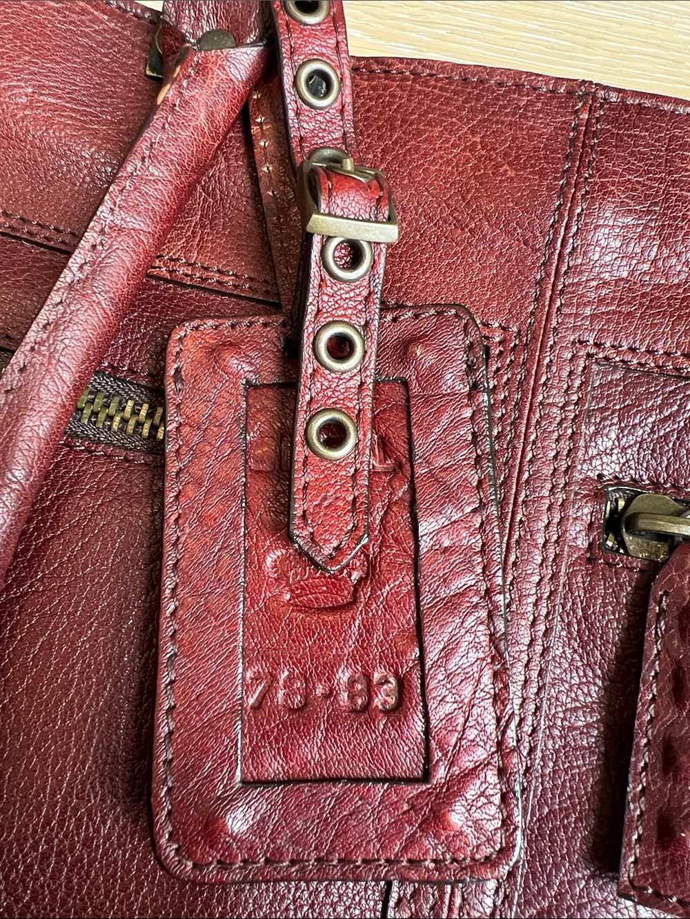 Diesel Red Leather Messenger Tote Bag - Picture 15 of 15